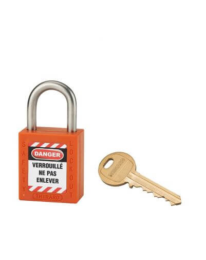 Lacat siguranta industriala, toarta inox Ø 6 x 38 mm (portocaliu), THIRARD - 1