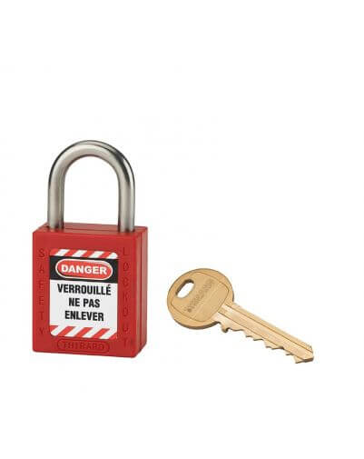 Lacat siguranta industriala, toarta inox Ø 6 x 38 mm (rosu), THIRARD - 1