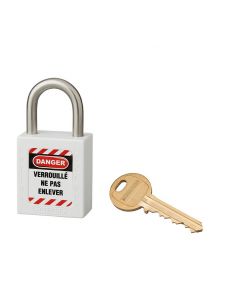 Lacat siguranta industriala, toarta inox Ø 6 x 38 mm (alb), THIRARD - 1