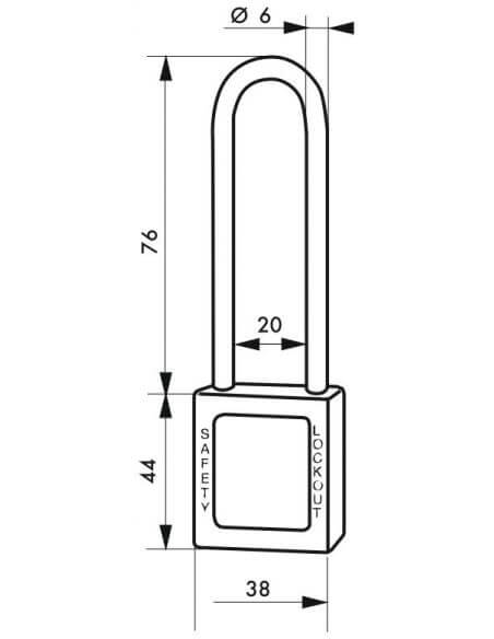 Lacat siguranta industriala, toarta inalta inox Ø 6 x 38 mm (albastru), THIRARD - 2