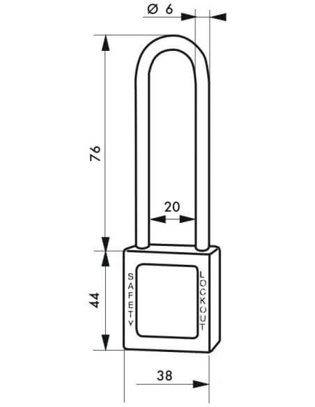 Lacat siguranta industriala, toarta inalta inox Ø 6 x 38 mm (maro), THIRARD - 2