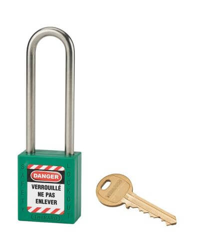 Lacat siguranta industriala, toarta inalta inox Ø 6 x 38 mm (verde), THIRARD - 1