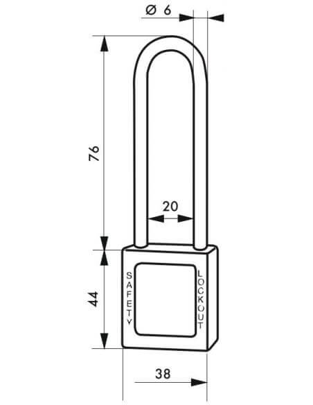 Lacat siguranta industriala, toarta inalta inox Ø 6 x 38 mm (portocaliu), THIRARD - 2