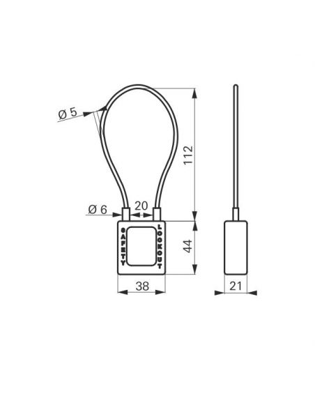 Lacat siguranta industriala, cablu inox Ø 4,76 X 90 mm (portocaliu), THIRARD - 2