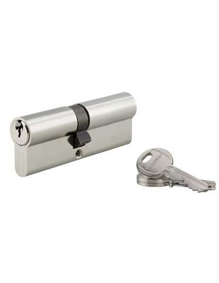 Cilindru 40 x 45 mm, standard, nichelat, HG5, 3 chei - 1