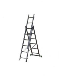 Scara pliabila, 3 tronsoane, 3x9 trepte, lungime 2,60-5,40 m, CLT 3, Centaure - 1