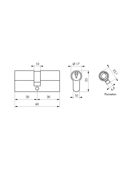 Butuc usa standard 30 x 30 mm, alamit - 2