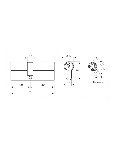 Butuc usa standard 25 x 40 mm, alamit - 2