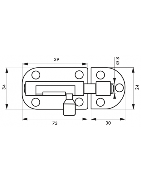 Zavor mobila,  100mm, bolt plat, nichel satinat - SP - 2