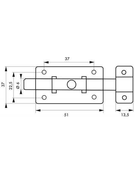 Zavor mobila,  inox, 50 mm, bolt plat - SP - 2