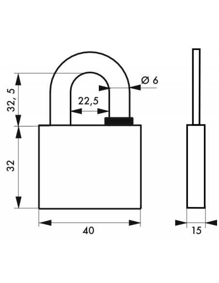 Lacat de exterior, cu cheie, 40 mm, 4 chei reversibile - SP - 2