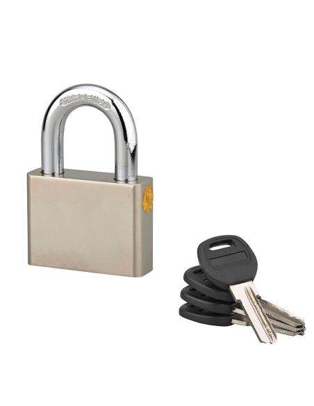 Lacat de santier, 60 mm, cu disc, 4 chei reversibile, nichelat - SP - 1
