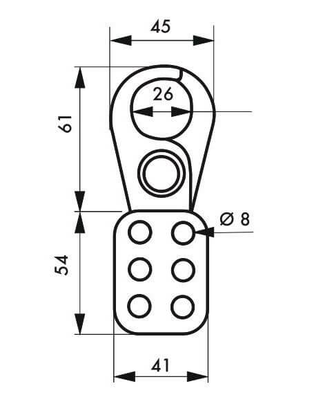 Dispozitiv multi-lacăt oțel, Ø 26 mm, 6 lacăte - 2