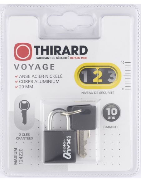 Lacat bagaj, cu cheie, TYPE 1 ALU COLOR, 20 mm, aluminiu, diverse culori, THIRARD - 4