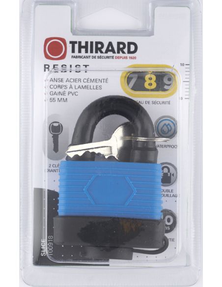 Lacat de exterior, cu cheie, SLICE, 40 mm, diverse culori, THIRARD - 3