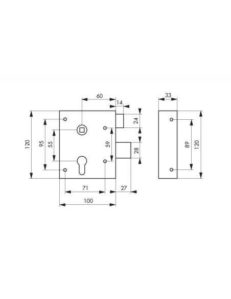 Broasca aplicata ALSACE, ax 60 mm, pt cilindru profil european, zincat, THIRARD - 2