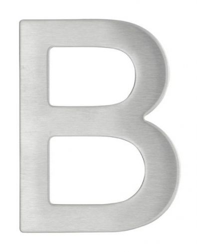 Litera "B", inox, 76 mm, aplicare prin lipire - 1