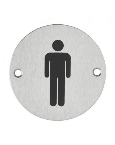 Disc semnalare Toaleta Pentru Barbati, rotund, 76 mm - 1