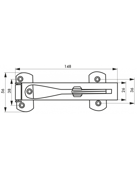 Siguranta usa cu tachet, pentru intredeschidere, cromat, THIRARD - 2