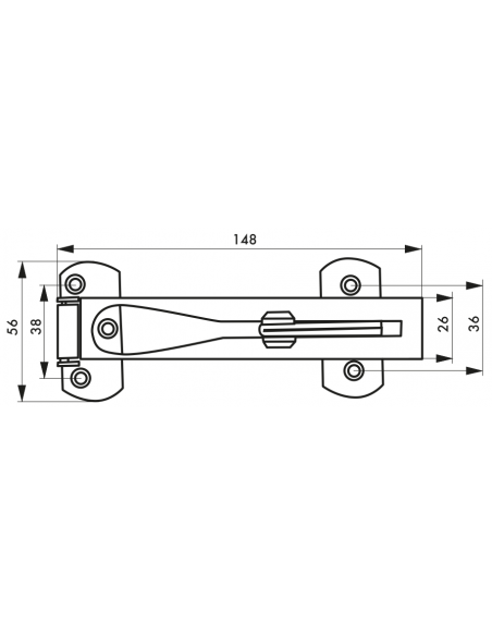 Siguranta usa cu tachet, pentru intredeschidere, inox, THIRARD - 3