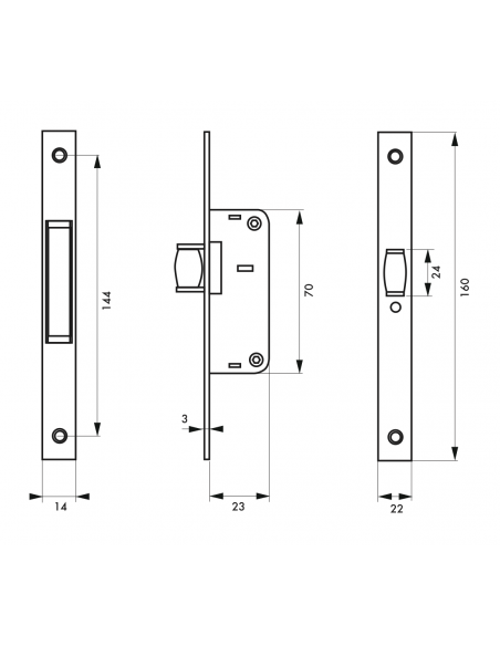 Broasca incastrata cu rulou pentru usa tamplarie metalica - 2