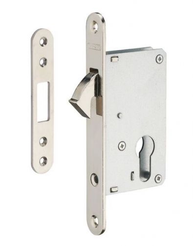 Broasca pentru usa culisanta, pentru cilindru, crom satinat, ax 40 mm, THIRARD - 1