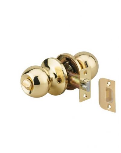 Broasca tubulara usa exterior, manere sferice, cilindru cu 3 chei, ax 70 mm, auriu, THIRARD - 1