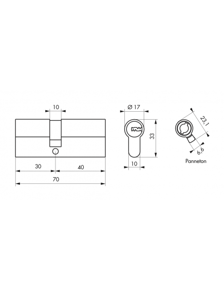 Butuc usa inalta siguranta, Transit 2, 30 x 40 mm - 2