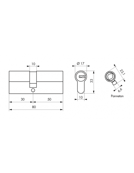 Butuc usa standard, 30 x 50 mm, Trafic 12 inalta siguranta - 2