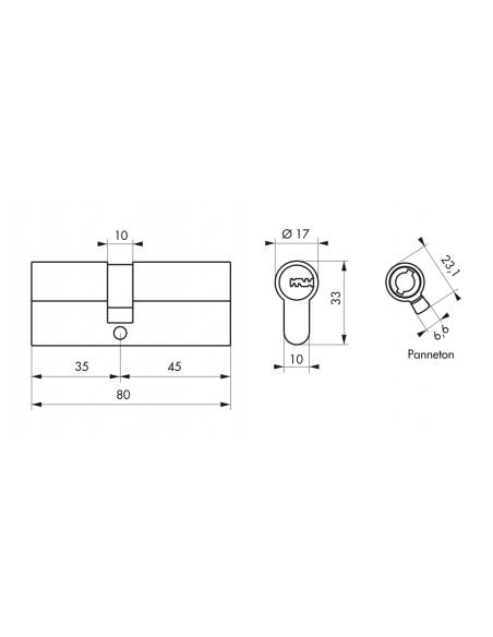 Butuc usa standard, 35 x 45 mm, Trafic 12 inalta siguranta - 2