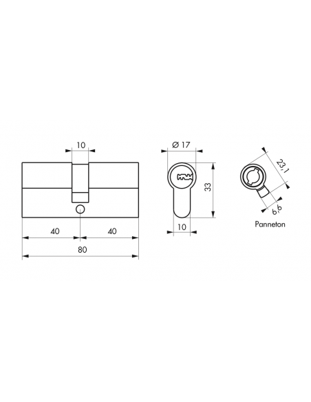 Butuc usa standard, 40 x 40 mm, Trafic 12 inalta siguranta - 2