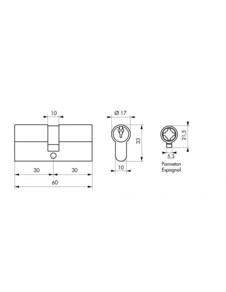 Butuc usa de siguranta, 5 pini, STD, 30 x 30 mm, cama ESP - 2