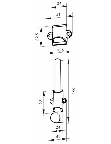 Incuietoare usi si ferestre, zavor vertical, 200 mm, THIRARD - 2