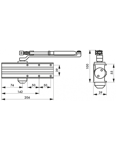 Amortizor usa, hidraulic, design reversibil, Forta 3 - 3