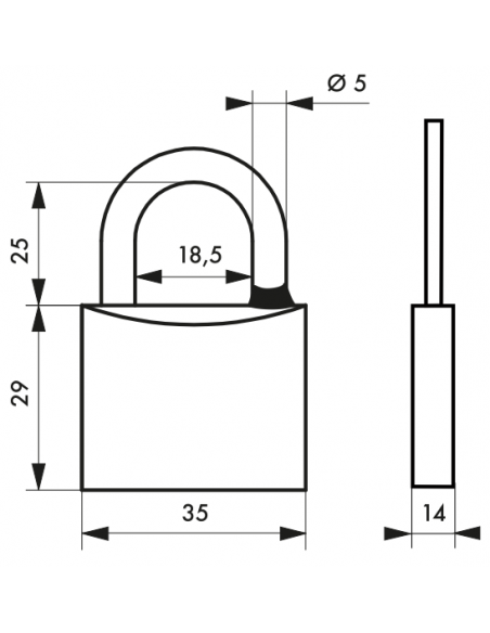 Lacat de exterior, cu cheie, Mach 3, 50 mm - 2