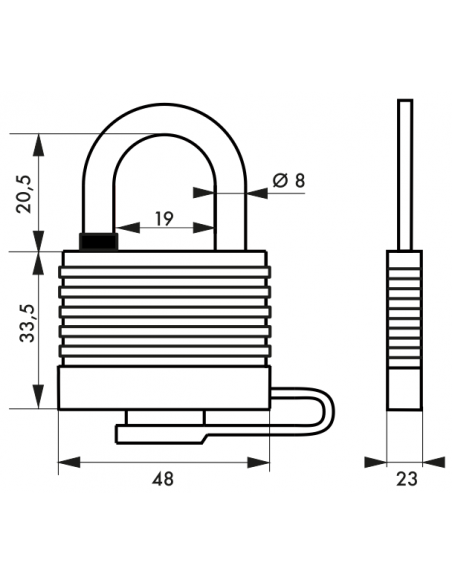 Lacat anti-coroziune, Sea Line, 40 mm, cu cheie - 2