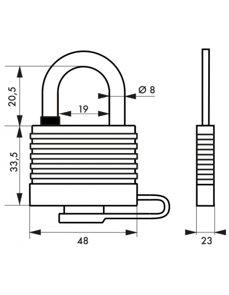 Lacat anti-coroziune, Sea Line, 40 mm, cu cheie, rosu - 2