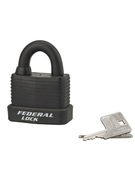 Lacat de exterior, cu cheie, Bumper, 54 mm, negru - 1