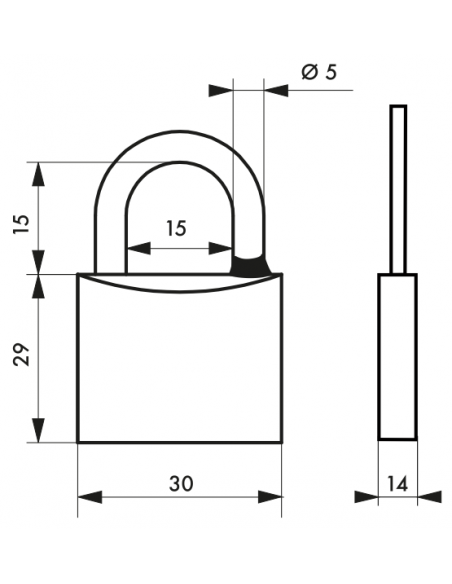 Lacat de exterior Mach 3, 30 mm, 2 chei, alama lustruita - 2