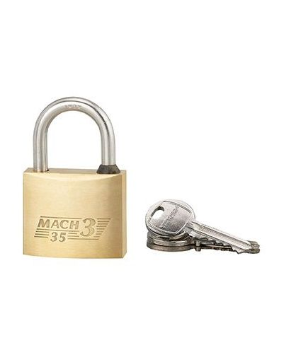 Lacat de exterior Mach 3, 35 mm, 3 chei, alama lustruita - 1