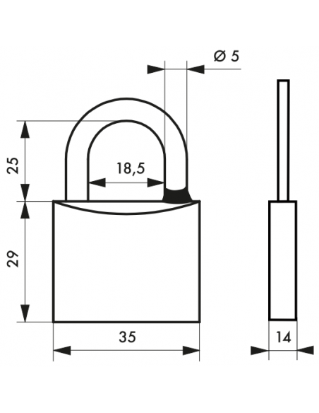 Lacat de exterior Mach 3, 40 mm, 2 chei, alama lustruita - 2