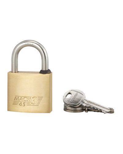 Lacat de exterior Mach 3, 45 mm, 2 chei, alama lustruita - 1