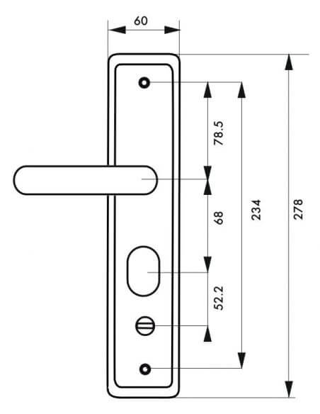 Manere usi metalice, OPTIMUM, placi drepte, blocare stanga - 2