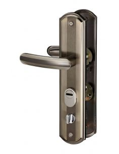 Manere usi metalice, OPTIMUM, placi rotunjite, blocare dreapta - 1