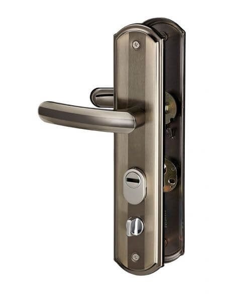 Manere usi metalice, OPTIMUM, placi rotunjite, blocare dreapta - 1