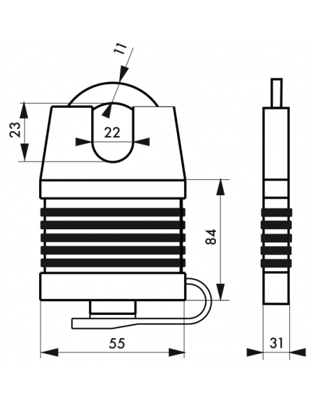 Lacat de santier, cu cheie, Docker, 55 mm - 3