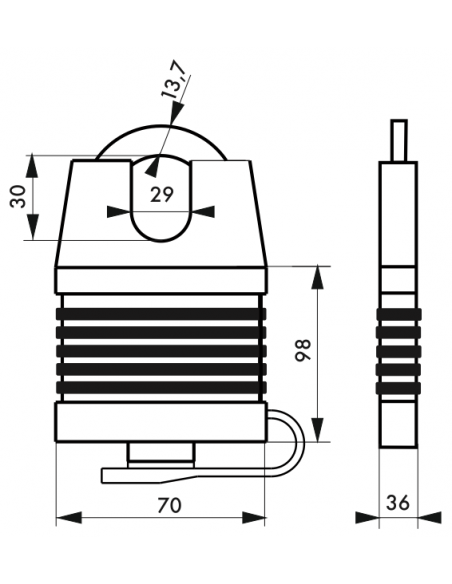 Lacat de santier, cu cheie, Docker, 65 mm - 2