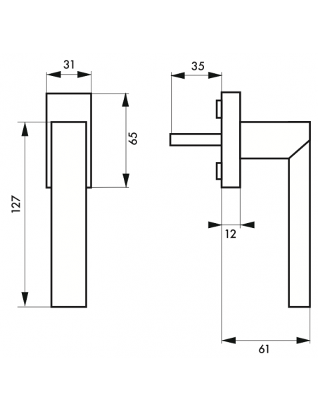 MANER de fereastra FIFTY Cromat Slefuit - 2