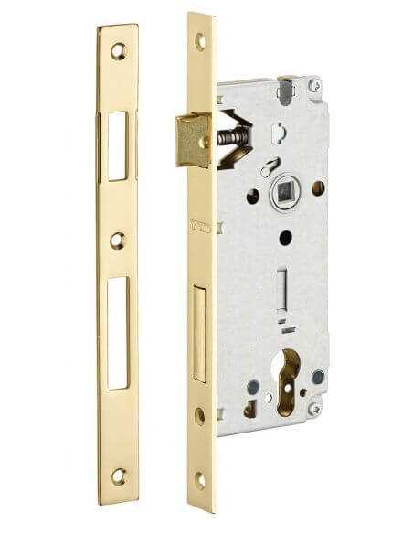 Broasca usa intrare, ingropata, 45 x 85 mm, pt. cilindru profil european, zincat - potrivita pt. usa lemn - 1