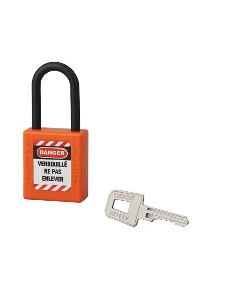 Lacat siguranta industriala 40 mm toarta nailon 6x38 mm, portocaliu - 1